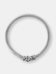 Rat Tail Chain Bracelet With Mermaid Texture - Silver