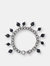 Silver Bracelet with Black Spinel Charm - Rhodium