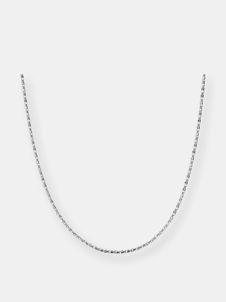 Silver Necklace with Mermaid Texture Detail - Rhodium