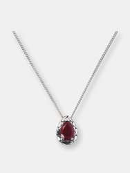 Stone Drop Pendant Necklace - SILVER