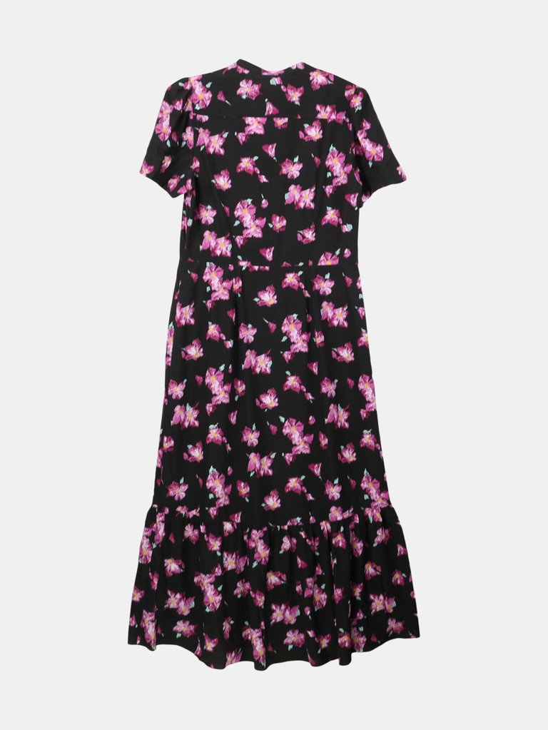 A.L.C Women's Black/ Purple Button Floral Dress