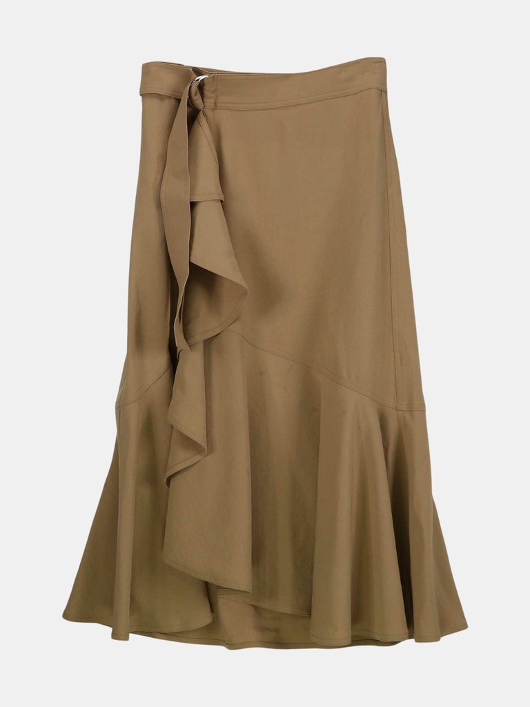 A.L.C Women's Khaki Belted Layered Skirt - Khaki