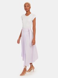 Arielle Pleated Asymmetrical Midi Skirt