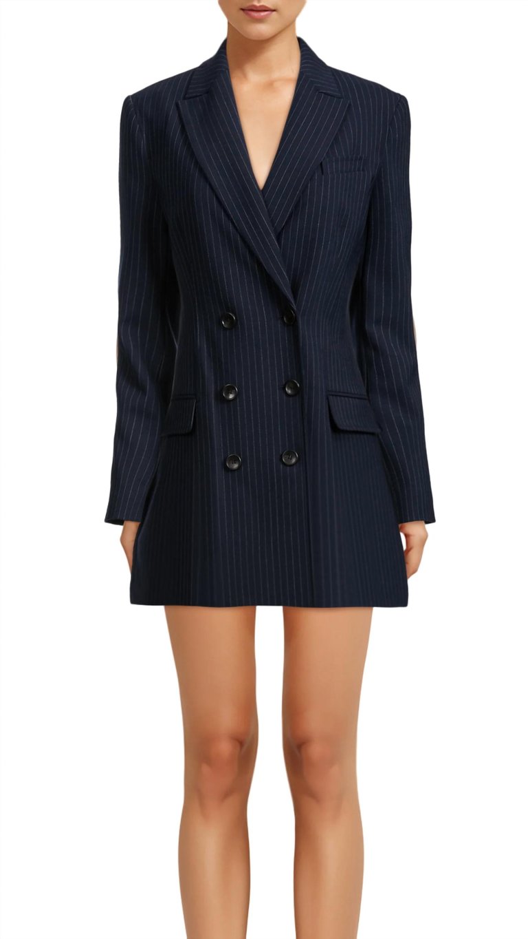 Edie Dress Blazer - Pinstripe Tuxedo