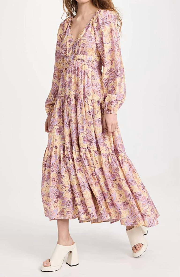 Iman Maxi Dress - Canary/Iris Multi Floral