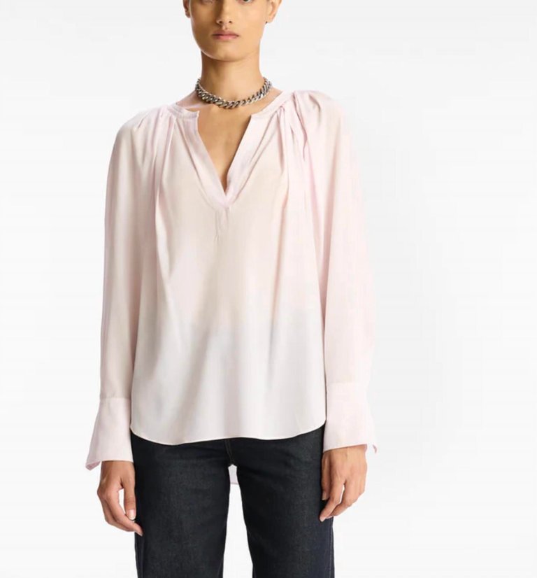 Nomad Silk Top In Calcite - Calcite