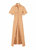 Women Florence Raffia Tan Insert Pleated Skirt Midi Dress - Tan