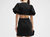 Women Hazel Shimmer Puff Sleeve Cut Out Mini Sheath Dress Black