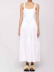 Women Lily Lace Up Cut Out Tiered Maxi Dress - White