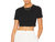 Women Wren Tee Black Short Sleeve Crew Neck Cotton Cropped Top - Black