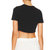 Women Wren Tee Black Short Sleeve Crew Neck Cotton Cropped Top