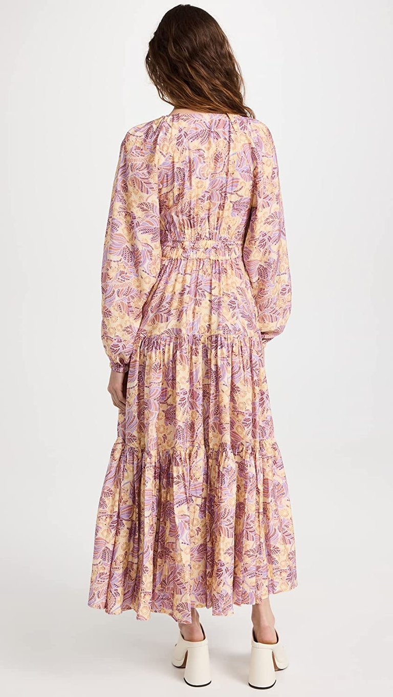 Women's Iman Dress, Canary/Iris Multi Floral Maxi Dress
