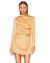 Women's Jamie Tawny Gold Side Ruched Long Sleeve Mini Dress - Gold