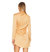 Women's Jamie Tawny Gold Side Ruched Long Sleeve Mini Dress