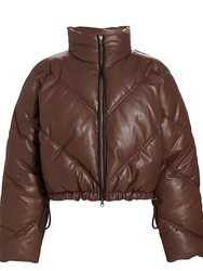 Women's Morrison Brown Puffer Coat Jacket - Brown