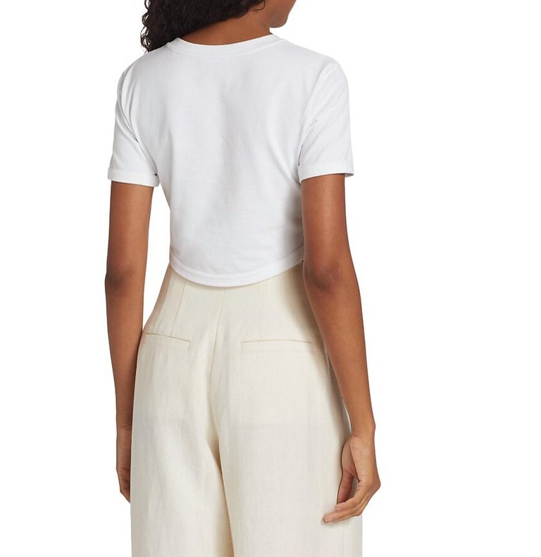 Women's Wren White Short Sleeve Crop T-Shirt Top