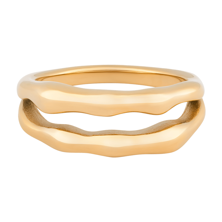 Ariadne. Double Bamboo Ring - Gold