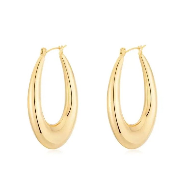 Artemisia. Chunky Oval Hoops - Gold