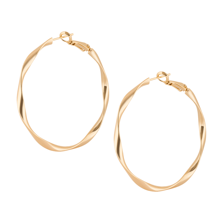 Calliope. Twist Hoop Earrings - Gold