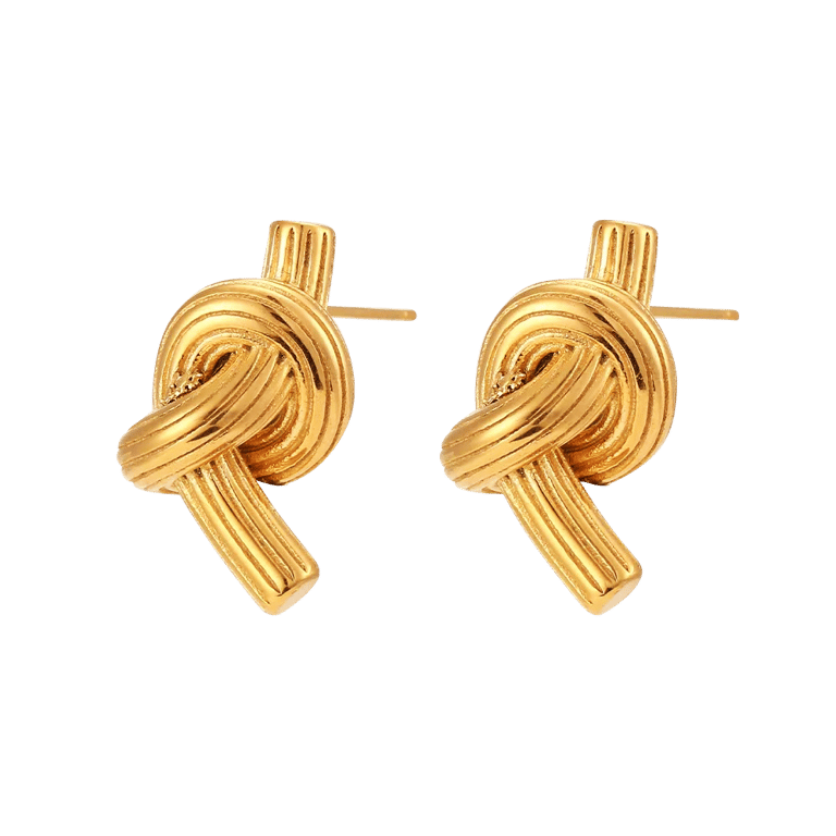 Capricorn. Knot Earrings - Gold