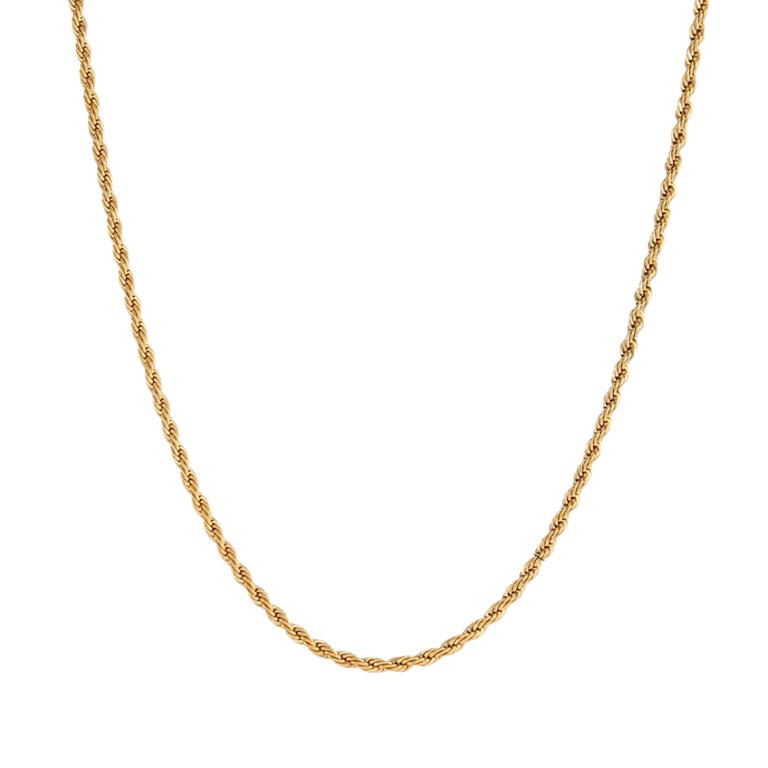 Clotho. Thin Rope Necklace - Gold