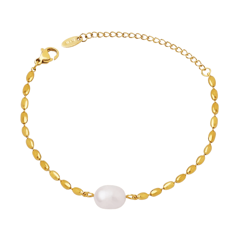 Cygnus. Baroque Freshwater Pearl Bracelet - Gold