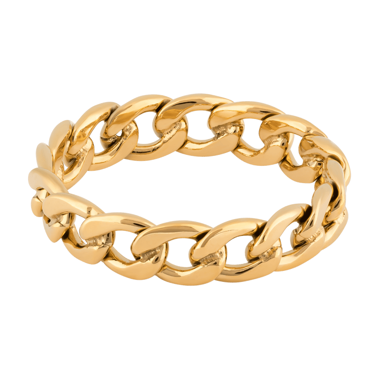 Electra. Cuban Link Stackable Ring - Gold