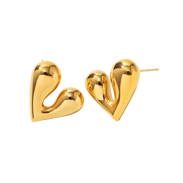 Eros. Heart Studs - Gold