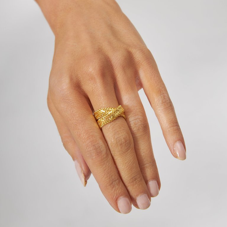 Mystica. Wrap Herringbone Ring