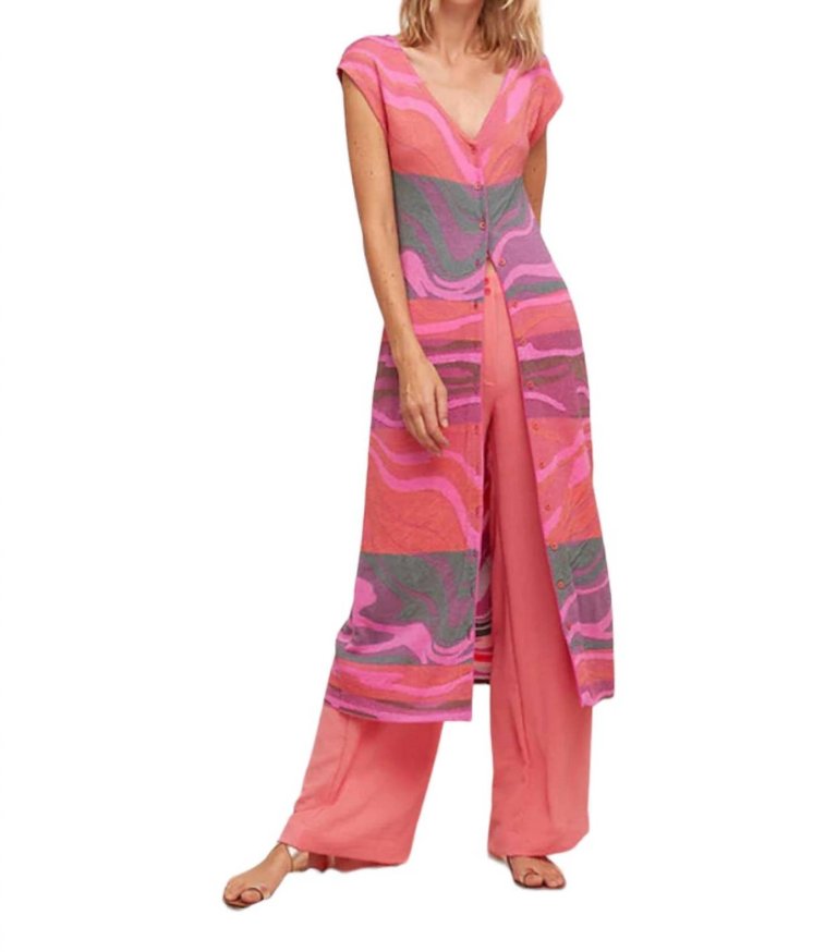 Rao Duster Dress In Pink - Pink