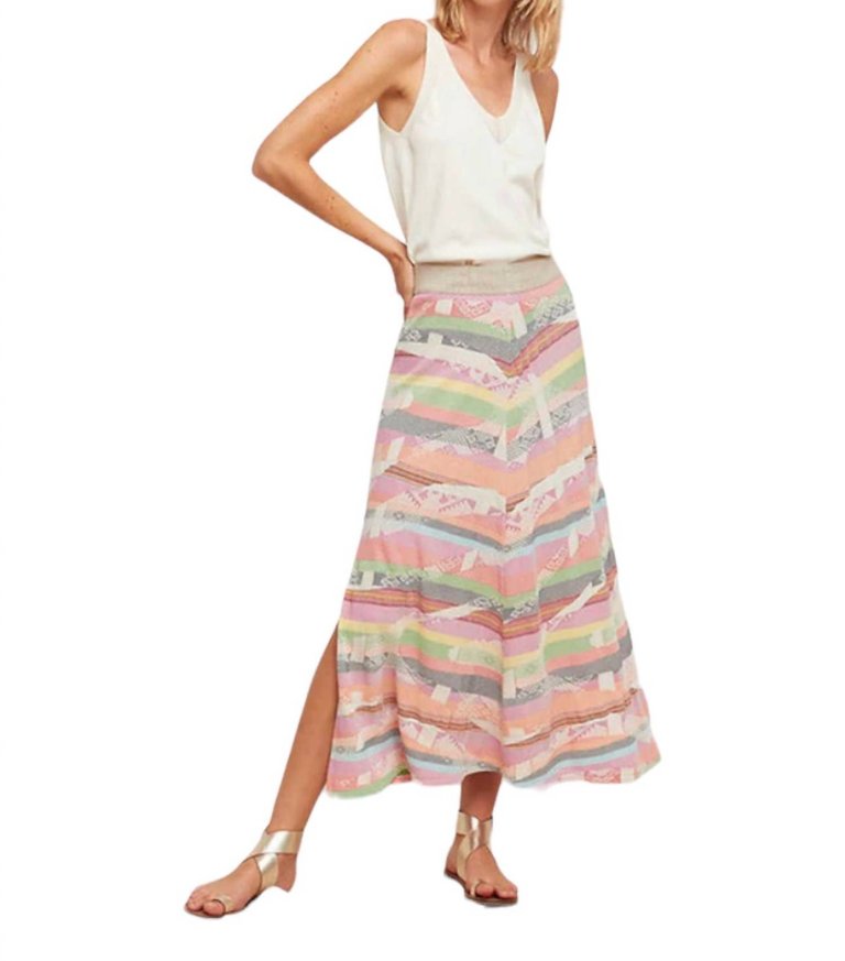 Sils Knit A-Line Skirt In Pink Multi - Pink Multi