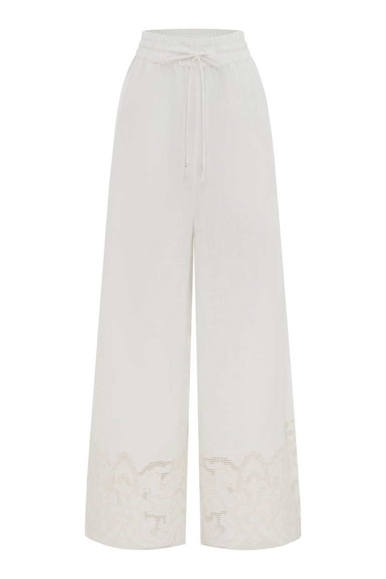 Pegasus Embroidered Pant - Ivory - Ivory