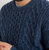 Fisherman Cable Crewneck In Donegal Wool In Heather Navy