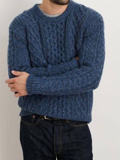 Alex Mill Fisherman Cable Crewneck In Donegal Wool In Heather Navy product