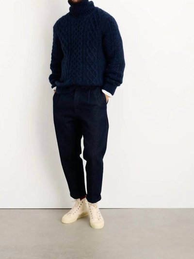Alex Mill Fisherman Cable Turtleneck Sweater In Navy product