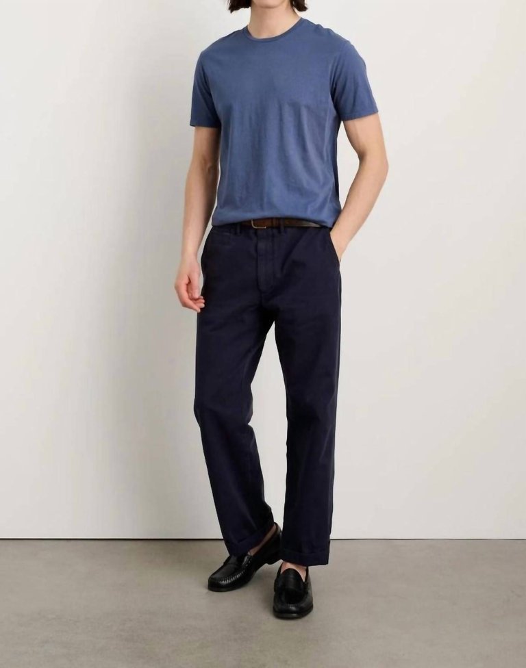 Men's Straight Leg Pants In Vintage Washed Chino In Dark Navy