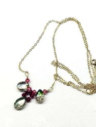 14 kt Gold Filled Fuchsia Rainbow Quartz Drop Gemstone Necklace