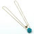 14kt Gold Filled Aqua Jade Wire Wrap Delicate Gemstone Drop Necklace - Gold/Aqua