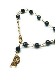 Adjustable 14 KT Gold Filled Hematite Gold Chain Tassel Bracelets