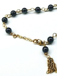 Adjustable 14 KT Gold Filled Hematite Gold Chain Tassel Bracelets - Multi