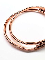 Adjustable Hammered Copper Overlap Bangle For Him or Her