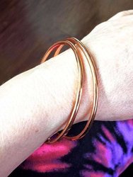 Adjustable Hammered Copper Overlap Bangle For Him or Her