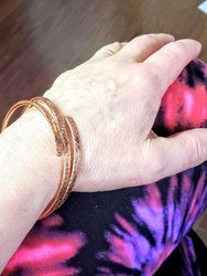 Adjustable Hammered Copper Overlap Bangle For Him or Her