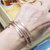 Adjustable Hammered Copper Overlap Bangle For Him or Her - Gold