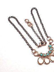 As Seen on Ashley Liao Copper Turquoise Wire Wrapped Necklace - Multi