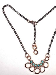 As Seen on Ashley Liao Copper Turquoise Wire Wrapped Necklace