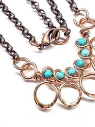 As Seen on Ashley Liao Copper Turquoise Wire Wrapped Necklace