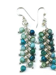 As Seen on TV Jane the Virgin Sterling Silver Turquoise Wire Wrapped Earrings