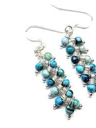As Seen on TV Jane the Virgin Sterling Silver Turquoise Wire Wrapped Earrings - Multi
