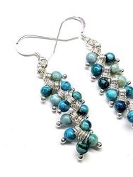 As Seen on TV Jane the Virgin Sterling Silver Turquoise Wire Wrapped Earrings